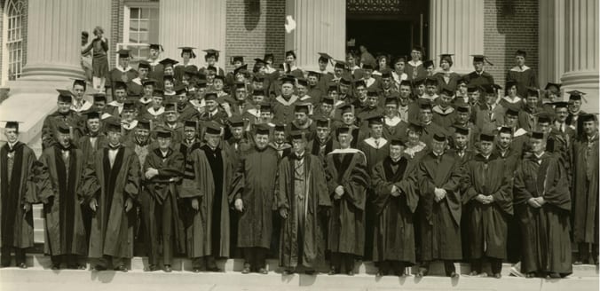 SMU Faculty in front of Dallas Hall