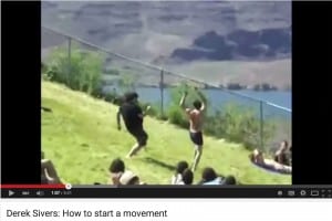 Pic from Derek Sivers "How to Start a Movement" TED talk