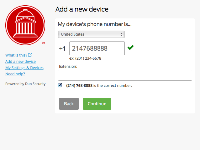 Duo New Device number