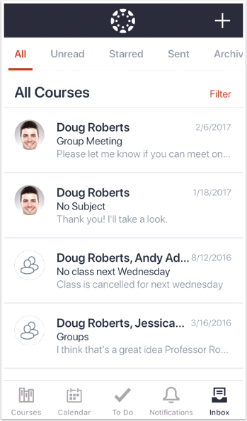 picture showing canvas mobile inbox