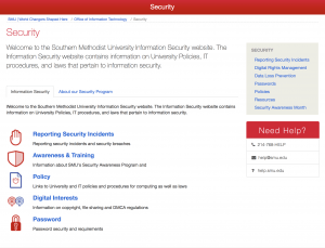 Information Security at SMU