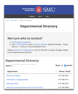 Departmental Directory