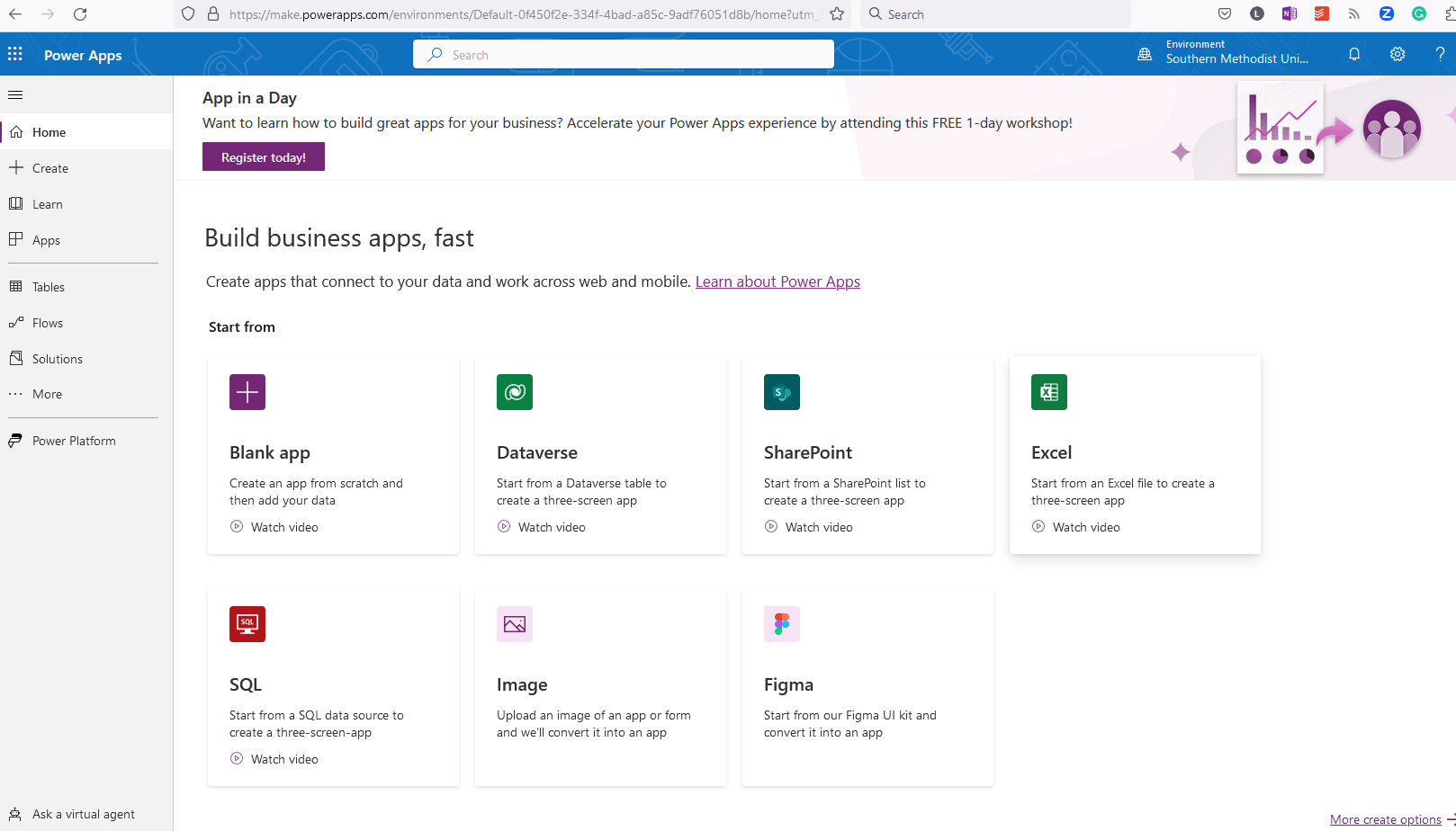 PowerApps interface