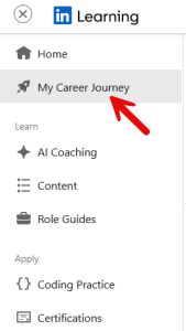 The My Career Journey link in LinkedIn Learning.