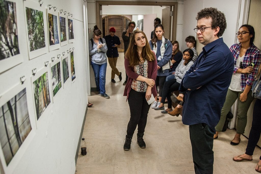 Architecture critic Mark Lamster acted as guest critic during a fall 2015 SMU Art class.