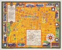 Map of Mexico City and Valley, Designed by Carlos Merida, Published by Frances Toor Studios, 1935