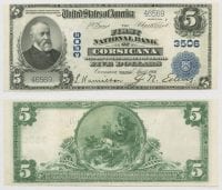United States $5.00 (five dollars) national currency, April 18, 1906, DeGolyer Library, SMU.
