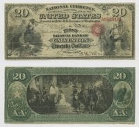 United States $20.00 (twenty dollars) national currency, Oct. 2, 1865, DeGolyer Library, SMU.
