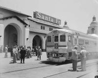 First run of Santa Fe No.192 and 191 RDC Rail Diesel cars..., May 21, 1952 by Richard Steinheimer, DeGolyer Library, SMU.