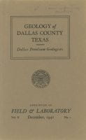 Geology of Dallas County, Claude C. Albritton, Jr., December 1, 1941.