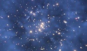 Astronomers using NASA's Hubble Space Telescope discovered a ghostly ring of dark matter that formed long ago during a titanic collision between two massive galaxy clusters. The ring's discovery is among the strongest evidence yet that dark matter exists. (NASA)