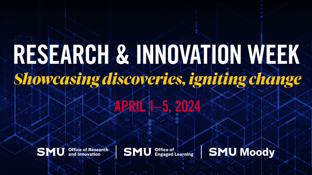 Flyer for Research & Innovation Week: Showcasing discoveries, igniting change. April 1-5, 2024