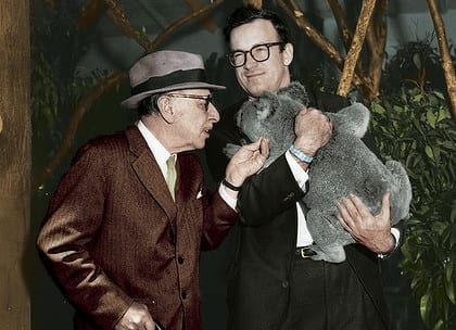 Igor Stravinsky (left) and Robert Craft in Australia in 1961. Photo: ABC Archives.