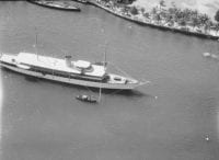 [The Cyrus H.K. Curtis Steam-Yacht, ''Lyndonia'', Anchored in the Port of Miami, FL], ca. 1932-1933, DeGolyer Library, SMU.