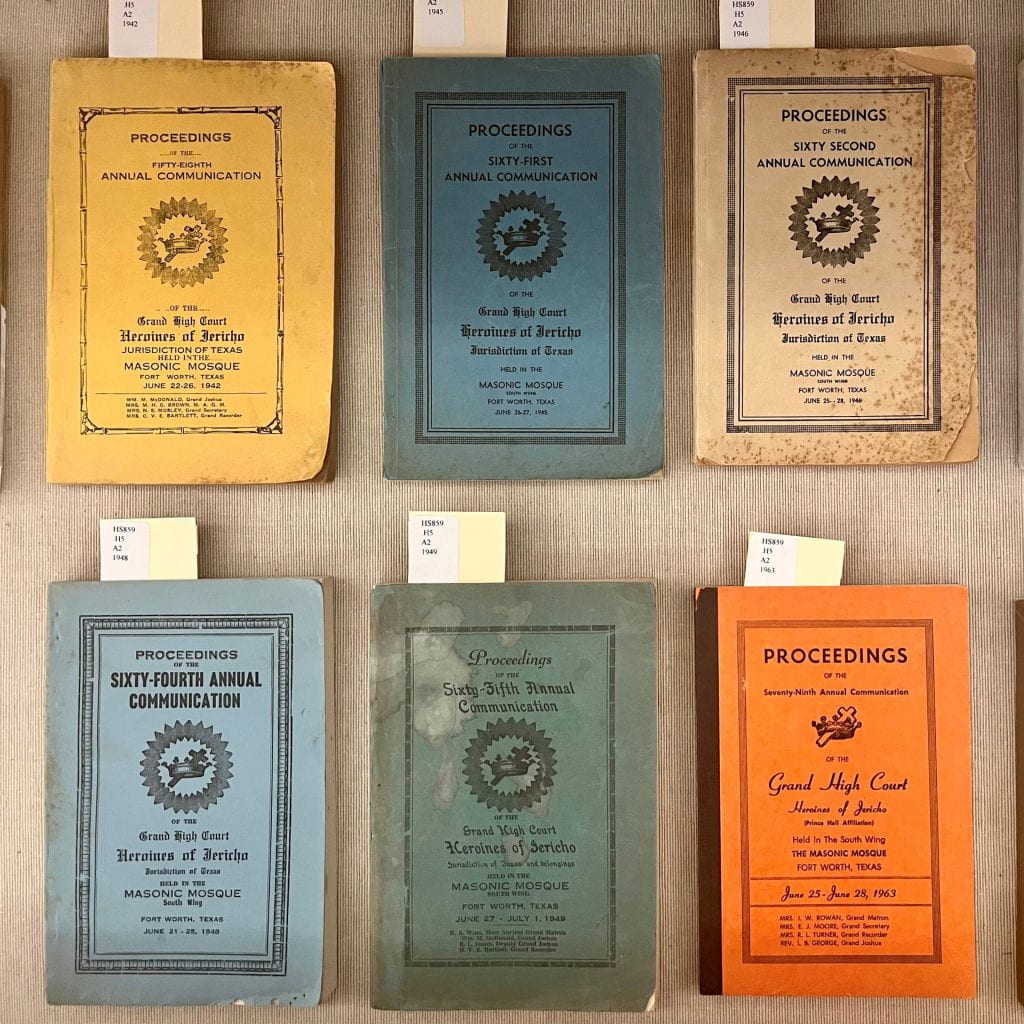 Six pamphlets laid out in a grid
