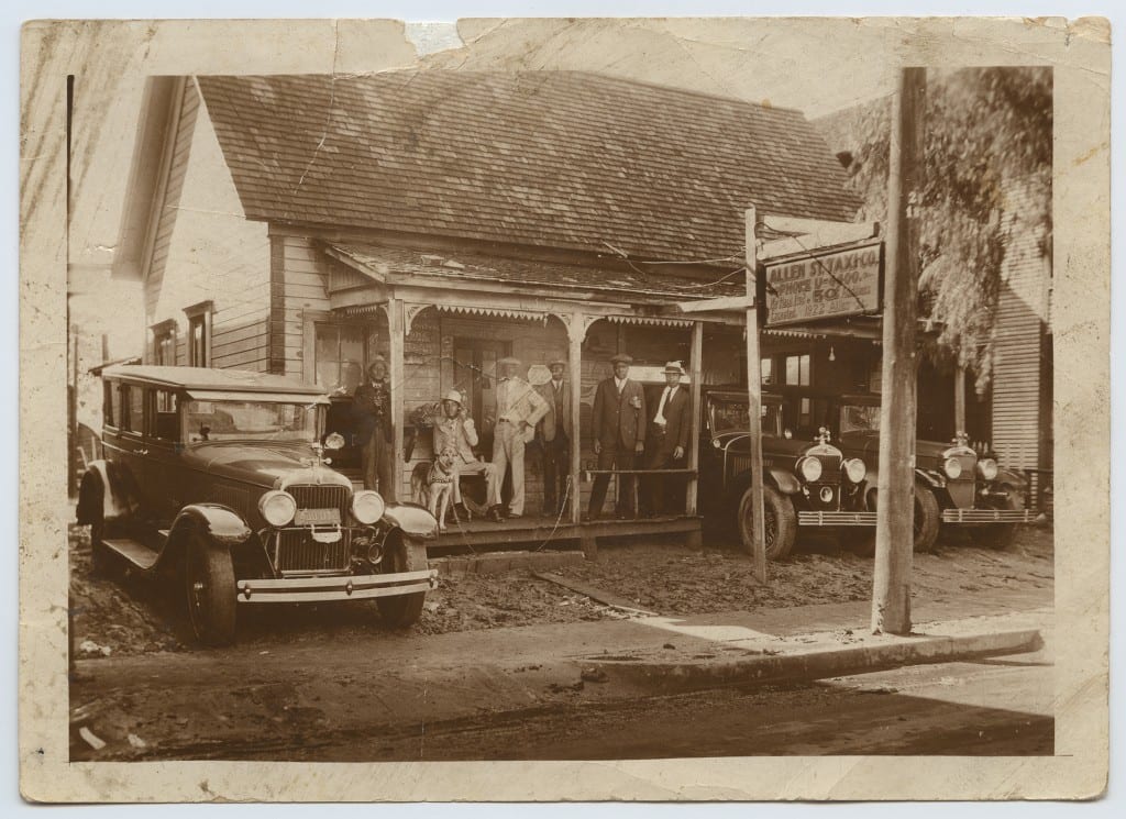 Allen St. Taxi Co., an African-American business in the State-Thomas neighborhood, undated